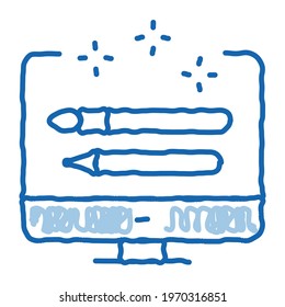 front end design sketch icon vector. Hand drawn blue doodle line art front end design sign. isolated symbol illustration