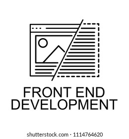 front end development icon. Element of web development signs with name for mobile concept and web apps. Detailed front end development icon can be used for web and mobile on white background