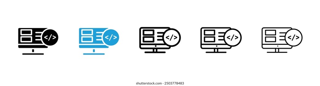 Icono de la parte frontal en colores negro y azul