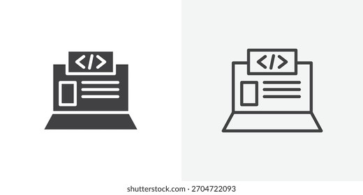 Icono frontal. colección de línea de trazo editable y estilos planos sólidos.