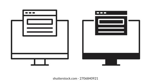 Front end icon concept outline symbol design. Simple element illustration.