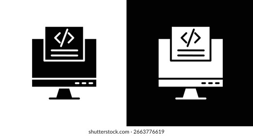 Front end icon illustration in flat style. icon template color editable.