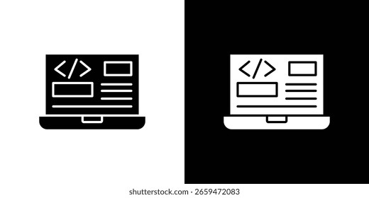 Front end icon isolated silhouette on white background. Vector illustration.