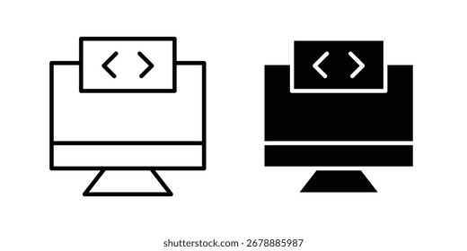 Front end icon line style graphic design .editable vectors.