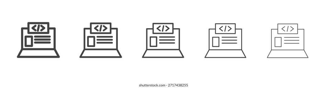 Icono frontal en el concepto de trazos lineales