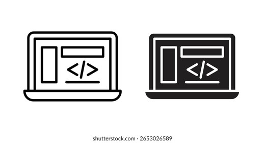 Front end icon Logo Design Vector Template Illustration
