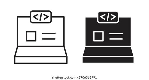 Ícone de front-end. Pacote de vetores de design de sinais