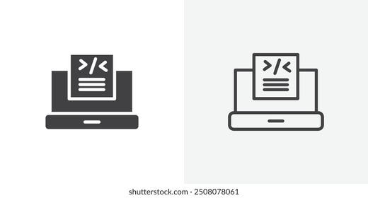 Front end icon in solid and outlined style