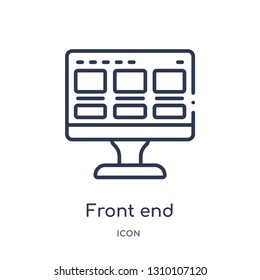 front end icon from technology outline collection. Thin line front end icon isolated on white background.