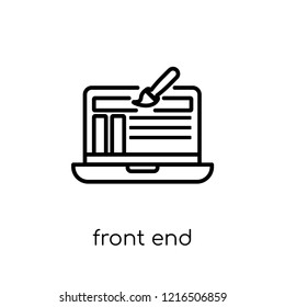 Front end icon. Trendy modern flat linear vector Front end icon on white background from thin line Technology collection, editable outline stroke vector illustration