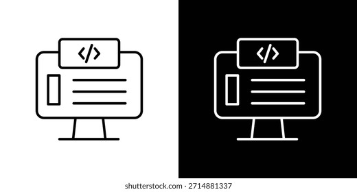 Front-End-Symbol im trendigen Strichlinienstil. Satz von Webseiten-Icon-Vektorgrafik.