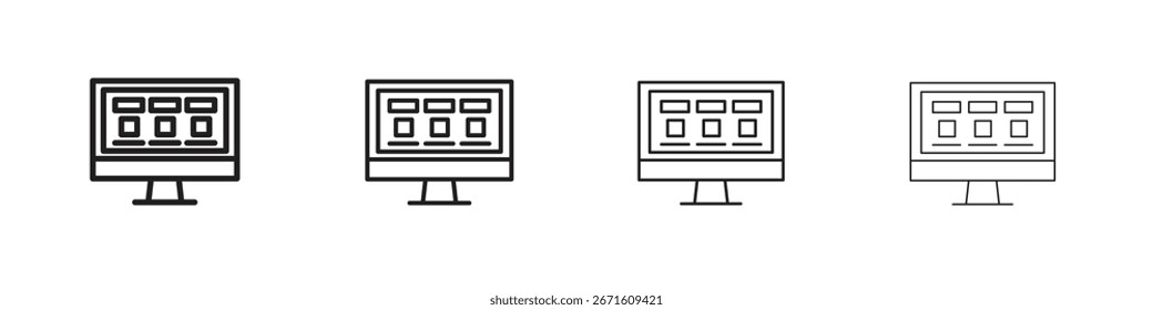 Front end icon vector illustration, line design icon. Editable strokes.