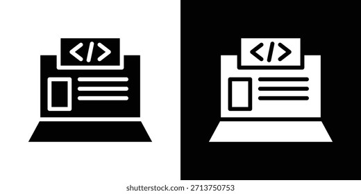 Front end icon. Vector illustration. Silhouette in black color