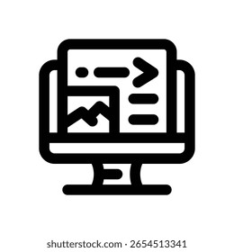 front end line icon. Clean and minimalist vector icon for websites, mobile apps, presentations, and logos. Fully scalable and customizable for any project.