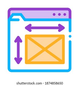front end web design sizes icon vector. front end web design sizes sign. color symbol illustration