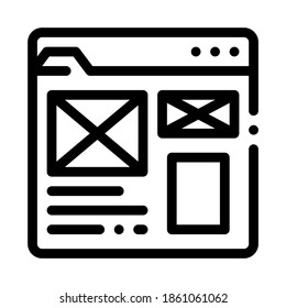 front end web site style icon vector. front end web site style sign. isolated contour symbol illustration