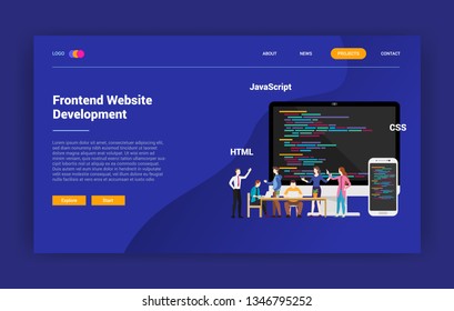 front end website programming landing page campaign design website - vector