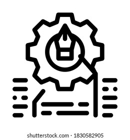 vector de icono de diseño y trabajo frontal. signo de diseño y trabajo de front-end. ilustración de símbolo de contorno aislado
