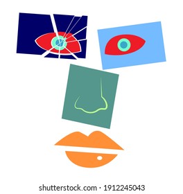 front face abstract color vector