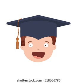 front face avatar boy with graduation outfit