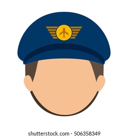 front face pilot with hair and hat
