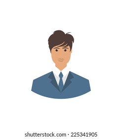 Front face portrait avatar office employee in business costume  - vector