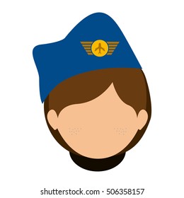 front face woman flight attendant