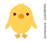 Front facing baby chick icon emoji. Baby chick icon vector flat design isolated on white background