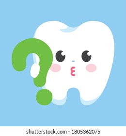Front facing tooth character holds a big question mark. Easily editable vector art.
