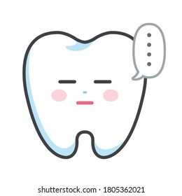 Front facing troubled tooth character with faceless expression. Easily editable vector art.
