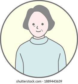Front facing vector illustration of elderly women