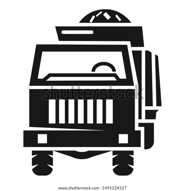 Front\
farm truck icon. Simple illustration of front farm truck vector\
icon for web design isolated on white\
background