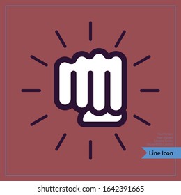 Front fist icon. Professional, Pixel-aligned, Pixel Perfect, Editable Stroke, Easy Scalablility. 