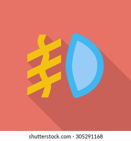 Front fog light icon. Flat vector related icon with long shadow for web and mobile applications. It can be used as - logo, pictogram, icon, infographic element. Vector Illustration.