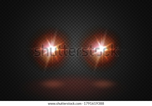 Front glowing beams of the car .Realistic\
blue rays round transport headlights in smoke,  fog or\
dust.Isolated on black\
background.