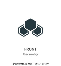 Front glyph icon vector on white background. Flat vector front icon symbol sign from modern geometry collection for mobile concept and web apps design.