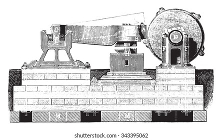 Front hammer, vintage engraved illustration. Industrial encyclopedia E.-O. Lami - 1875.
