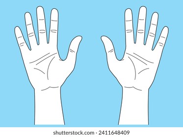 Vorderseite der Hand Beides handgezeichnete Vektorgrafik