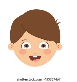 Front head boy isolated icon design, vector illustration  graphic 