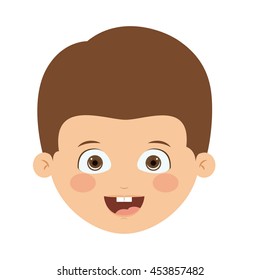 Front head boy isolated icon design, vector illustration  graphic 