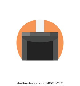 Front of helmet in shadow flat style isolated vector