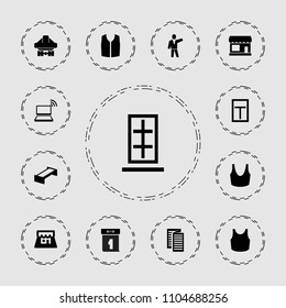 Front Icon. Collection Of 13 Front Filled Icons Such As Garden Bench, Store, Sport Bra, Sleeveless Shirt, Cargo Plane Back View, Shop. Editable Front Icons For Web And Mobile.