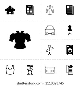 Front icon. collection of 13 front filled and outline icons such as cargo plane back view, washing machine, sport bra, businessman. editable front icons for web and mobile.