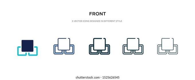 front icon in different style vector illustration. two colored and black front vector icons designed in filled, outline, line and stroke style can be used for web, mobile, ui