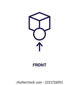 front icon from geometry collection. Thin linear front, business, internet outline icon isolated on white background. Line vector front sign, symbol for web and mobile