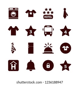 front icon. front vector icons set lock, washer, hotel sign and fridge