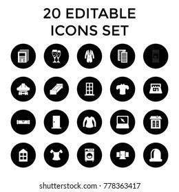 Front Icons. Set Of 20 Editable Filled Front Icons Such As Level Ruler, Door, Window, Blouse, Cargo Plane Back View, Newspaper. Best Quality Front Elements In Trendy Style.