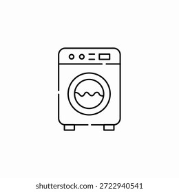Vector de signo de icono de lavadora de carga frontal