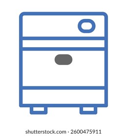 Front Load Washer Symbol with blue lines vector