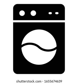 Front load washing machine vector icon, Laundry Service glyph Icon Design Concept, Home Electric Appliances on White background